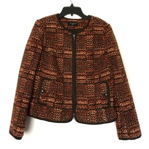Talbots Burnt Orange Petites Tweed Blazer 8P